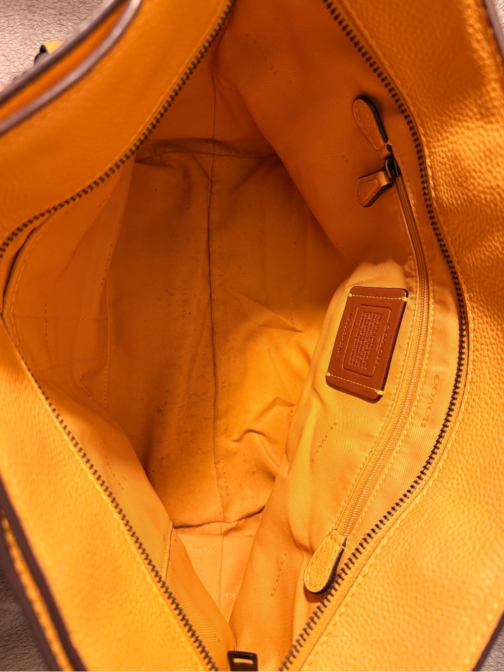 Coach Turnlock Mustard Yellow Leather Chain Tote No. 27 w/ Gunmetal Hardware - Picture 14 of 15